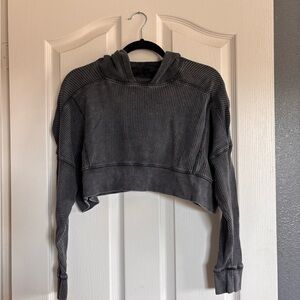 Urban Outfitters (Out From Under) Charcoal Cropped Hoodie